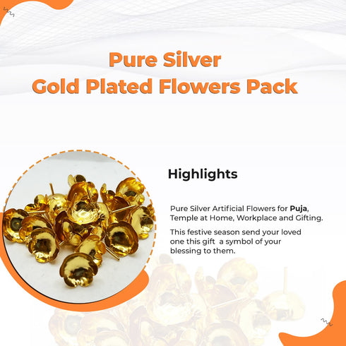 Pure Silver Gold Plated Flowers Pack Of 108 20g